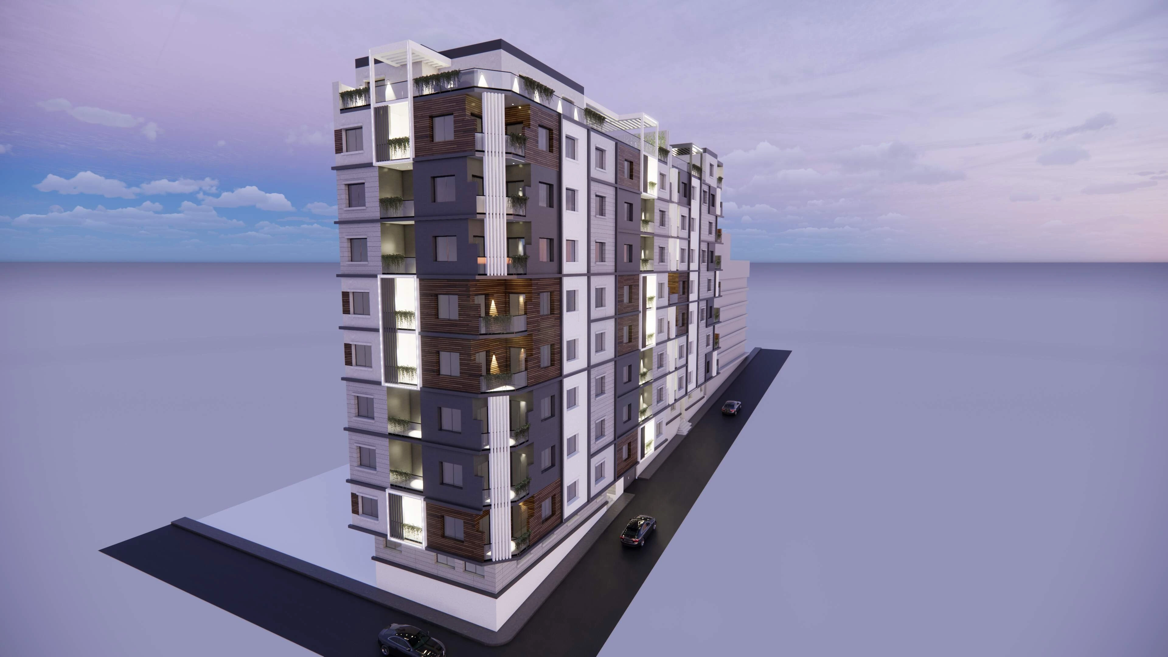 Construction d’un immeuble d’habitations en deux blocs “A” et “B” – R+7 + Attique avec sous-sols et entre-sols