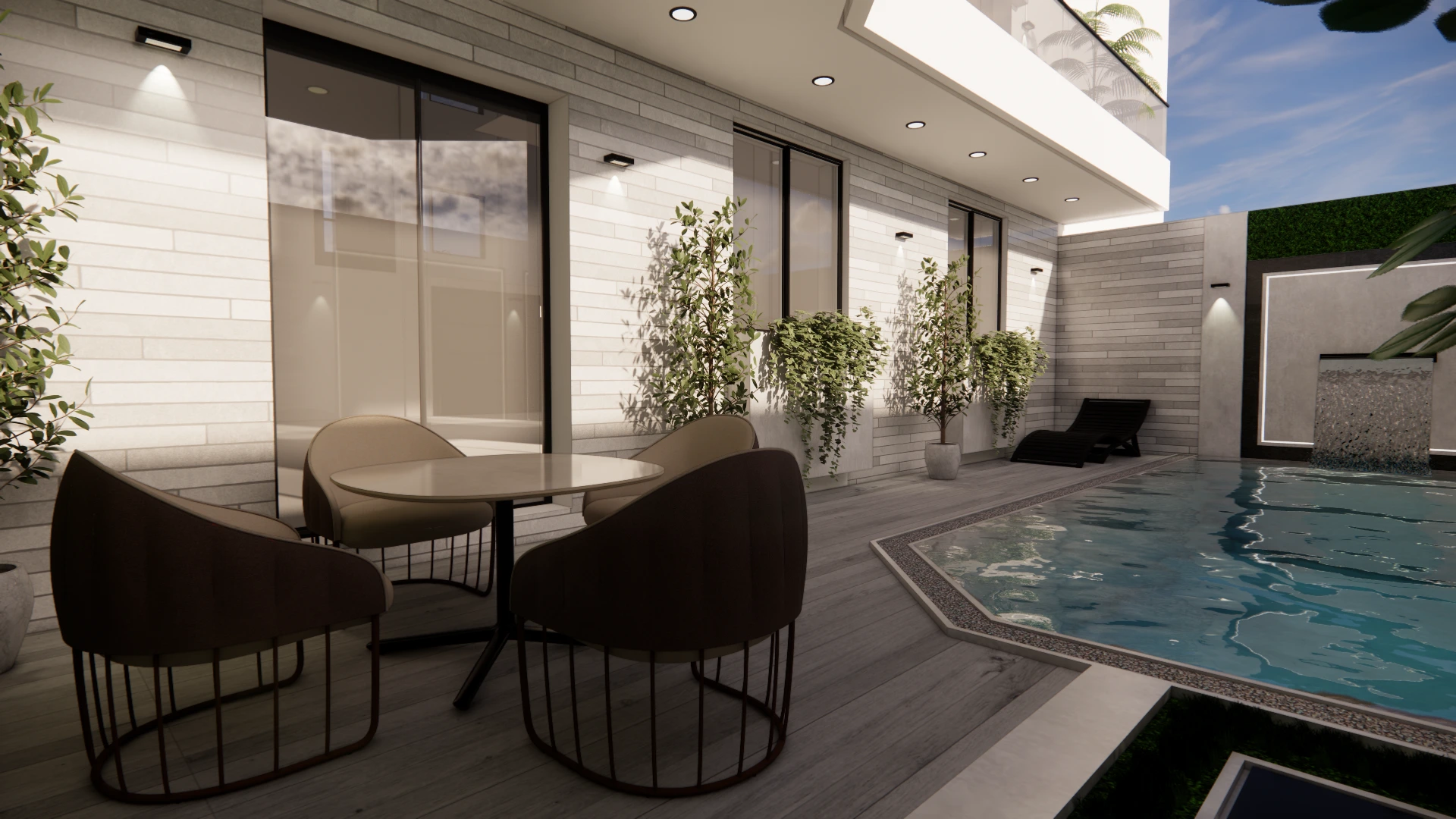 Villa moderne en R+2 avec entresol et buanderie intégrée