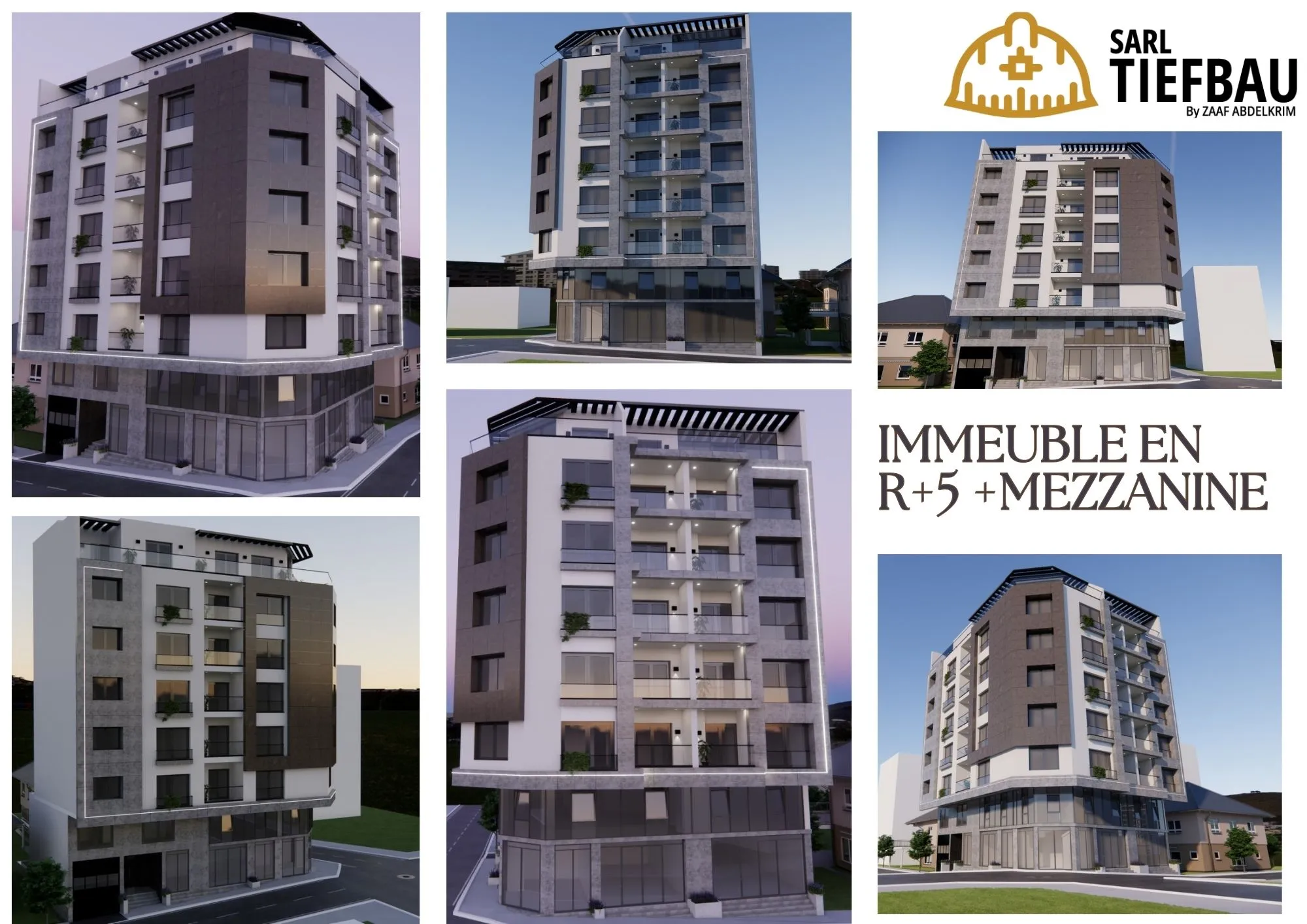 IMMEUBLE EN RDC + 05 ETAGES + MEZZANINE +TERRASSE AMÉNAGÉE + 2 SOUS-SOL