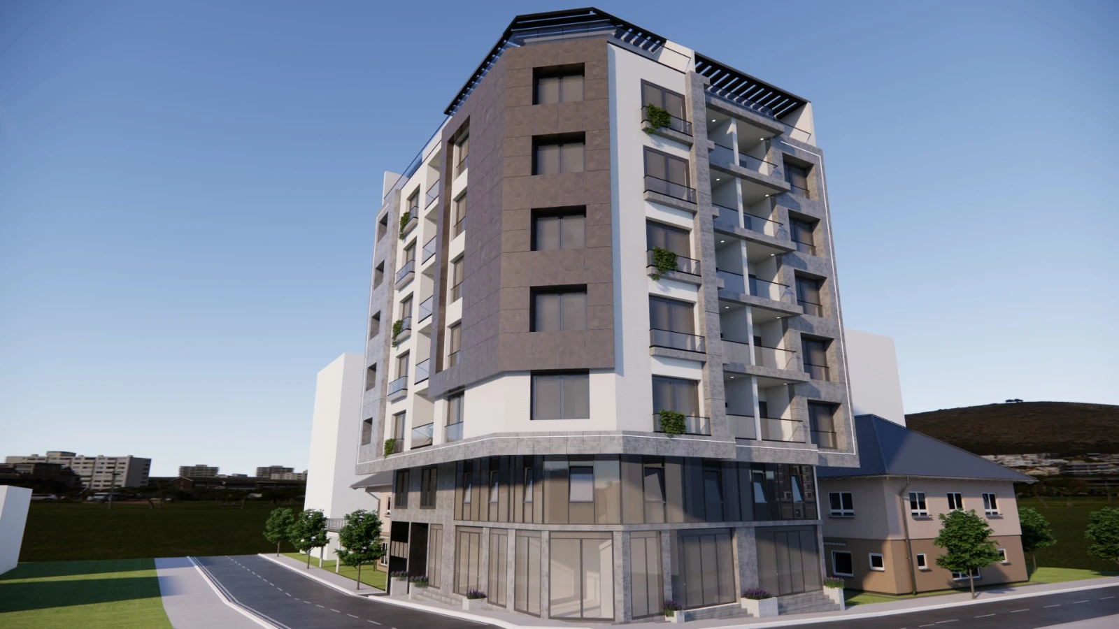 IMMEUBLE EN RDC + 05 ETAGES + MEZZANINE +TERRASSE AMÉNAGÉE + 2 SOUS-SOL