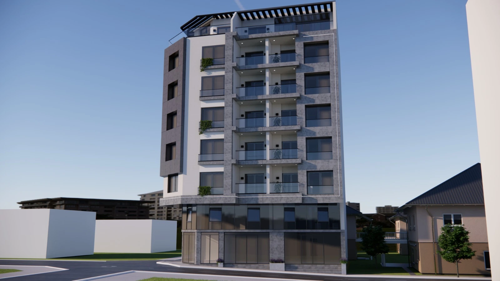 IMMEUBLE EN RDC + 05 ETAGES + MEZZANINE +TERRASSE AMÉNAGÉE + 2 SOUS-SOL