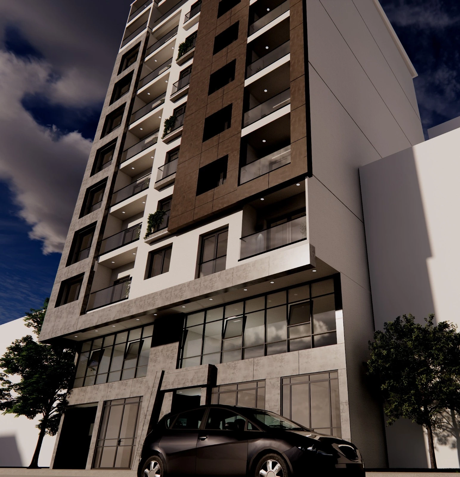 PROJET IMMOBILIER MIXTE : COMMERCES ET LOGEMENTS EN R+7 AVEC DUPLEX, MEZZANINE ET SOUS-SOLS