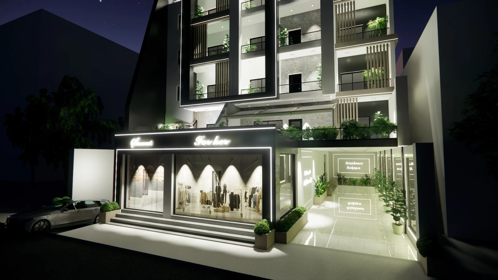 LOGEMENTS PROMOTIONNELS ET COMMERCES EN RDC +5 ETAGES+ ATTIQUE +2 SOUS-SOL