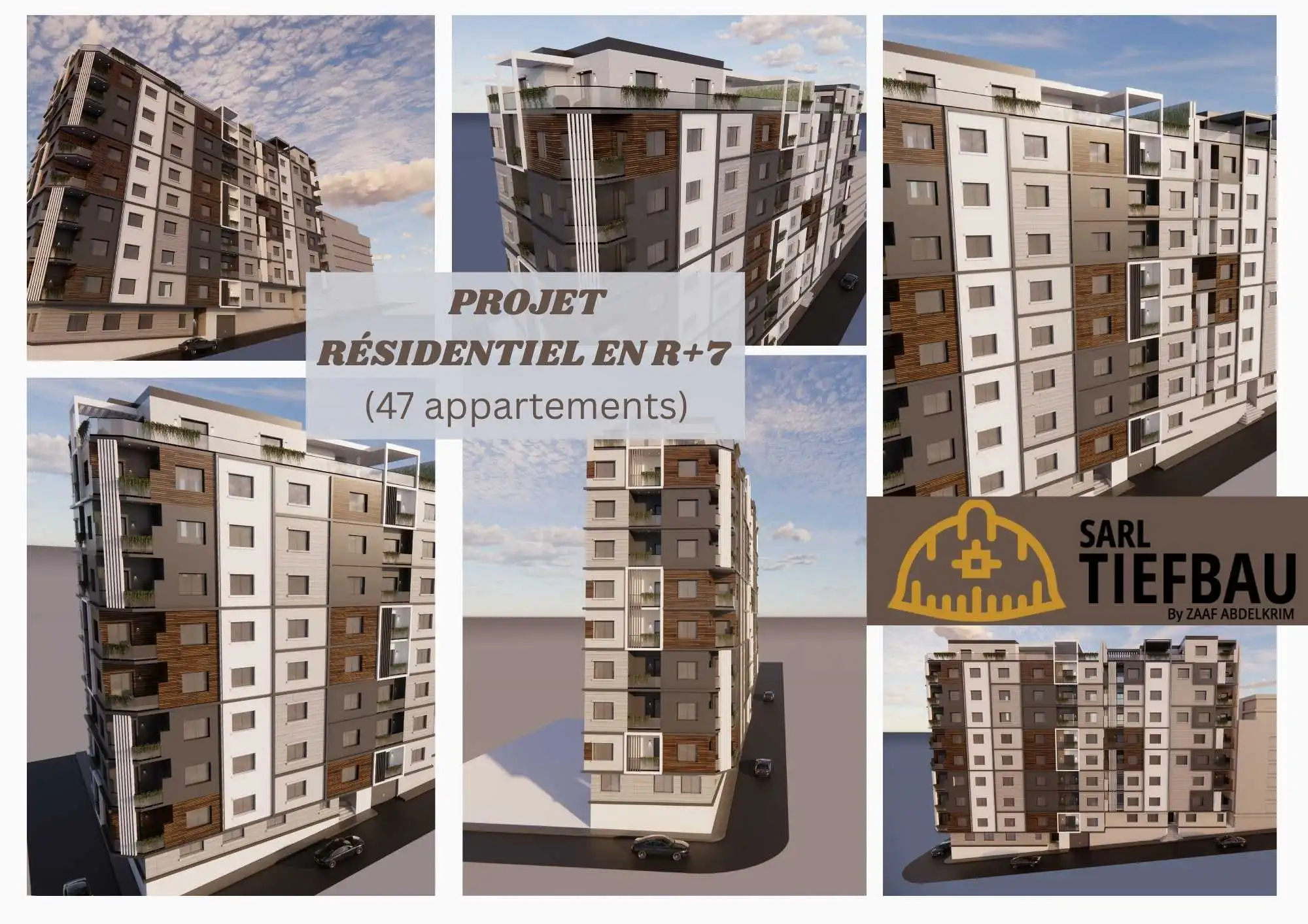 Construction d’un immeuble d’habitations en deux blocs “A” et “B” – R+7 + Attique avec sous-sols et entre-sols