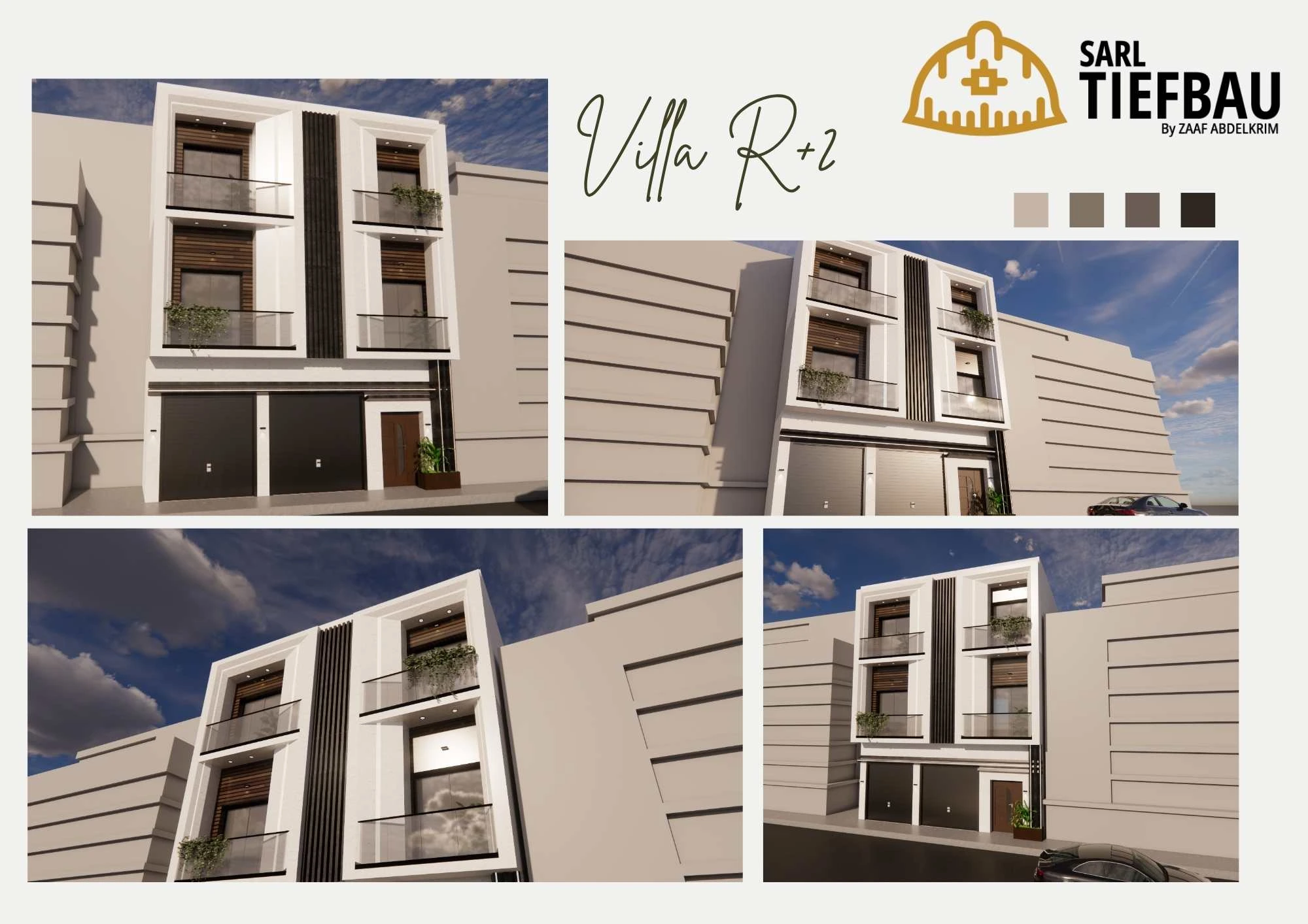 Villa en R+2 avec 2 garages