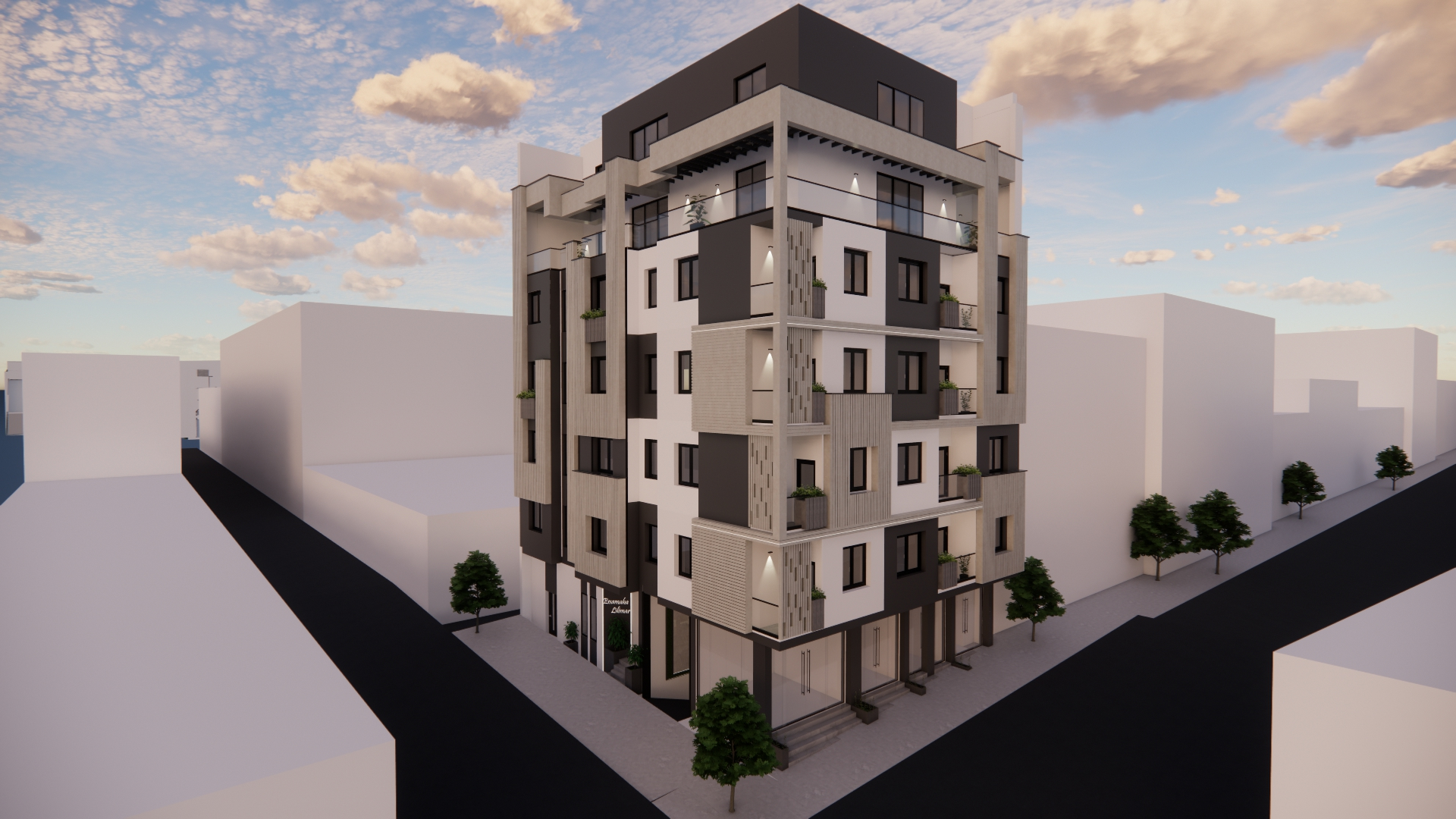 CONSTRUCTION D’UN IMMEUBLE EN RDC + 4 ÉTAGES + 2 ATTIQUES AVEC SOUS-SOL (14 APPARTEMENTS)