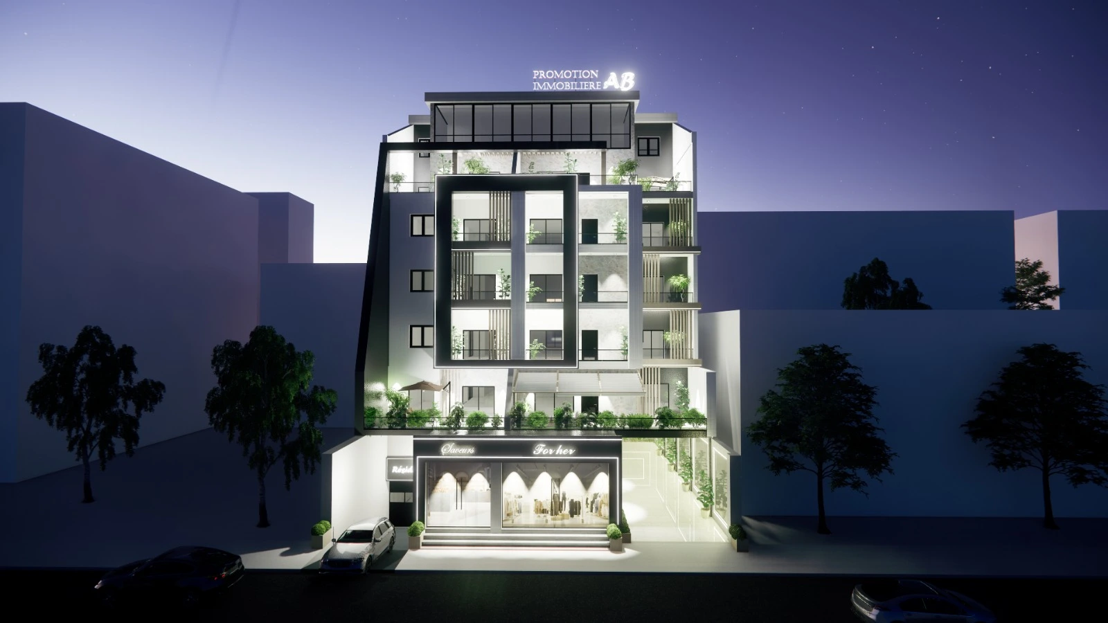 LOGEMENTS PROMOTIONNELS ET COMMERCES EN RDC +5 ETAGES+ ATTIQUE +2 SOUS-SOL